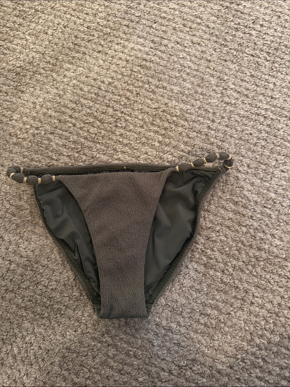 ViX Paula Hermanny Firenze beaded bikini bottom green